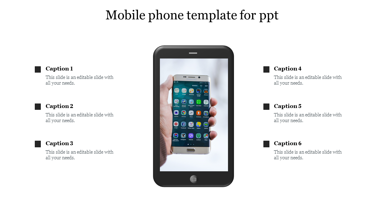 Mobile phone template for ppt